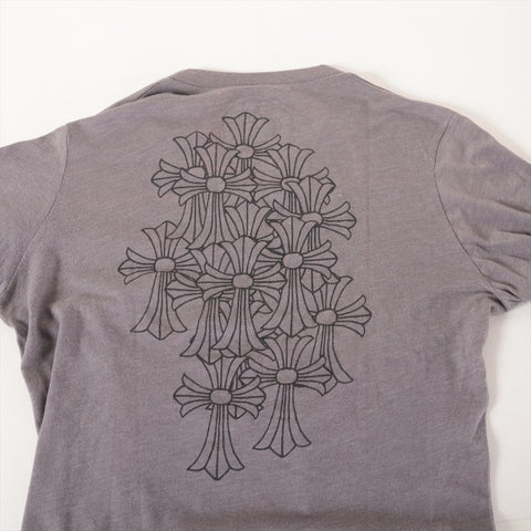 CHROME HEARTS Cotton V-neck printed cross Short sleeve T-shirt gray WS16304