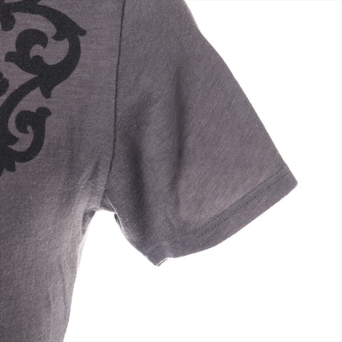 CHROME HEARTS Cotton V-neck printed cross Short sleeve T-shirt gray WS16304