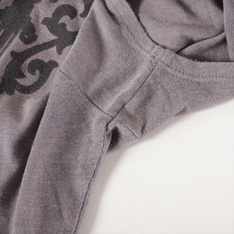 CHROME HEARTS Cotton V-neck printed cross Short sleeve T-shirt gray WS16304