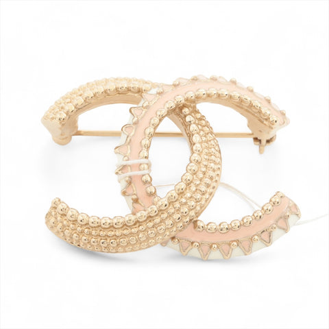 CHANEL B18C 2018 COCO Mark Brooch Gold x Pink WS16305