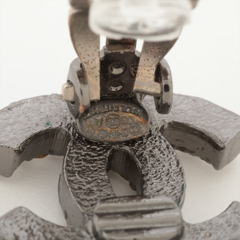 CHANEL 03A 2003 Rhinestone COCO Mark Earring Silver WS16307