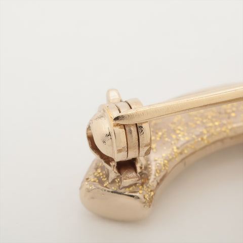 CHANEL B19A 2019 COCO Mark Matelasse Rhinestone Brooch gold WS16309