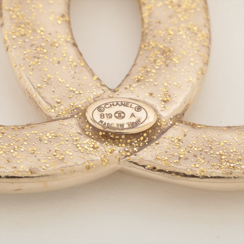 CHANEL B19A 2019 COCO Mark Matelasse Rhinestone Brooch gold WS16309