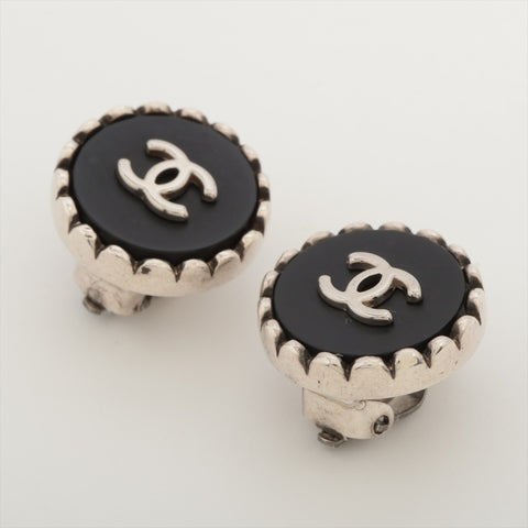 CHANEL 96P 1996 COCO Mark Earring Black x silver WS16310