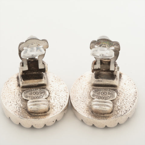 CHANEL 96P 1996 COCO Mark Earring Black x silver WS16310