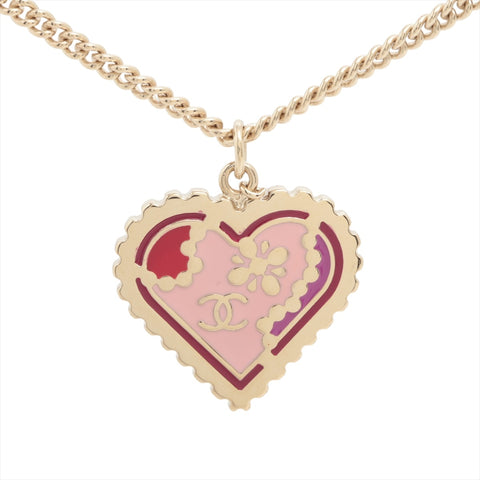 CHANEL 05P 2005 Heart COCO Mark Pendant Necklace gold WS16311