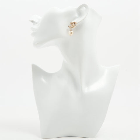 CHANEL B12A 2012 COCO Mark Pearl Drop Pierce gold WS16314