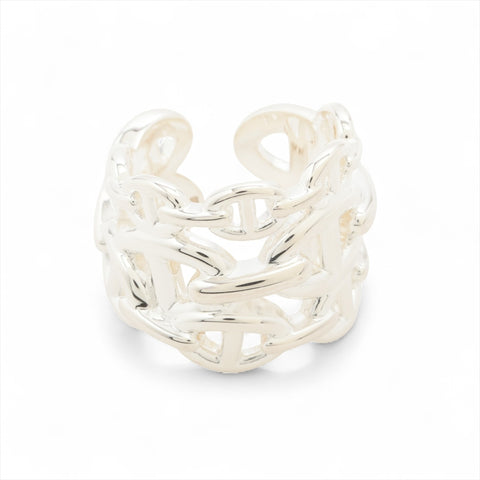 HERMES Chaine d'Ancre Enchaine GM 925 2024 Size:53 Ring Silver WS16322
