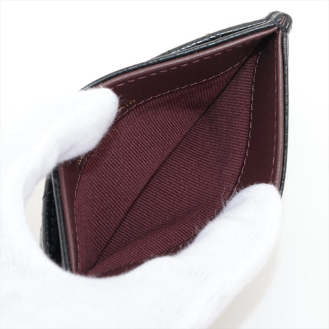 CHANEL Caviar Skin Matrasse COCO Mark Card Case black WS16330