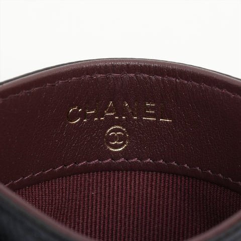CHANEL Caviar Skin Matrasse COCO Mark Card Case black WS16330