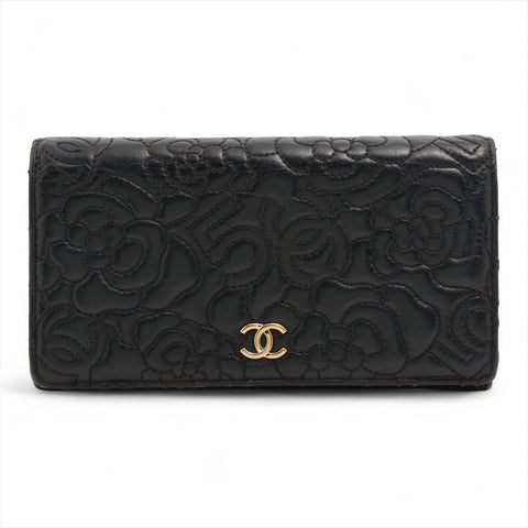 CHANEL Camellia Quilting No. 26 2018-2019 Purse black WS16334