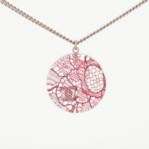 CHANEL 13P 2013 Round Pearl COCO Mark Necklace Silverx pink WS16345