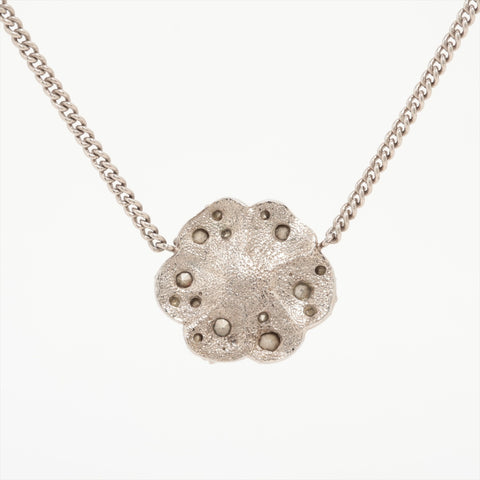 CHANEL B12C 2012 Camellia Rhinestone Necklace Silver WS16347