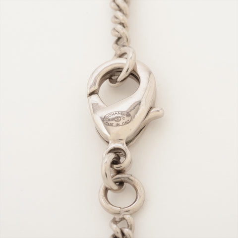 CHANEL B12C 2012 Camellia Rhinestone Necklace Silver WS16347