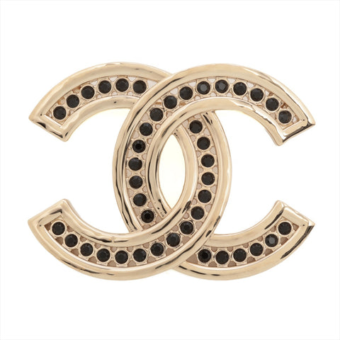 CHANEL B23K 2023 COCO Mark Rhinestone Brooch Zipang gold WS16348