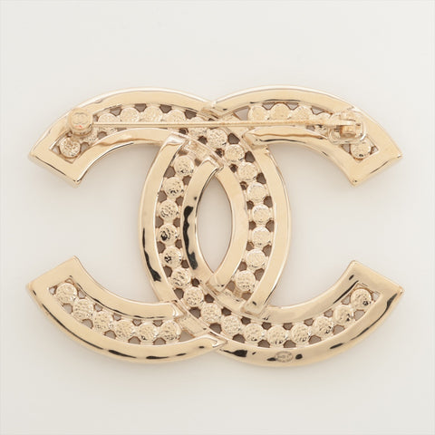 CHANEL B23K 2023 COCO Mark Rhinestone Brooch Zipang gold WS16348