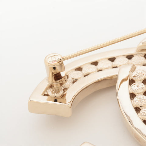 CHANEL B23K 2023 COCO Mark Rhinestone Brooch Zipang gold WS16348