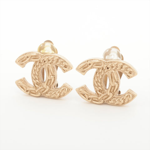 CHANEL 10C 2010 COCO Mark Earring Champagne Gold WS16353