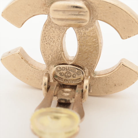 CHANEL 10C 2010 COCO Mark Earring Champagne Gold WS16353