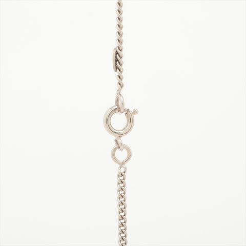 CHANEL 07V 2007 COCO Mark White Necklace Silver WS16358