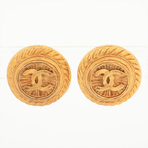 CHANEL 93P 1993 Round COCO Mark Earring gold WS16359