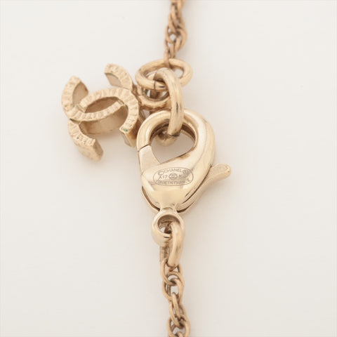 CHANEL A17K 2017 COCO Mark Rhinestone Necklace gold WS16360