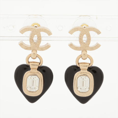 CHANEL B21K 2021 COCO Mark Black Heart Pierce Champagne Gold WS16363