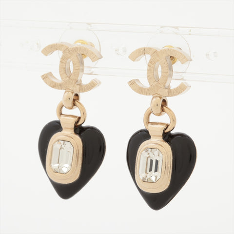 CHANEL B21K 2021 COCO Mark Black Heart Pierce Champagne Gold WS16363