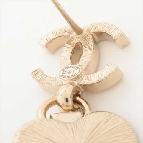 CHANEL B21K 2021 COCO Mark Black Heart Pierce Champagne Gold WS16363