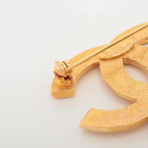 CHANEL 95A 1995 COCO Mark Round Logo Brooch gold WS16366