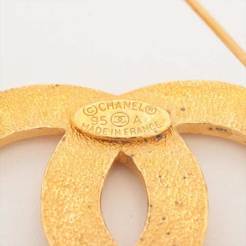 CHANEL 95A 1995 COCO Mark Round Logo Brooch gold WS16366