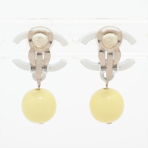 CHANEL 04C 2004 COCO Mark Yellow Drop Earring White x yellow WS16367