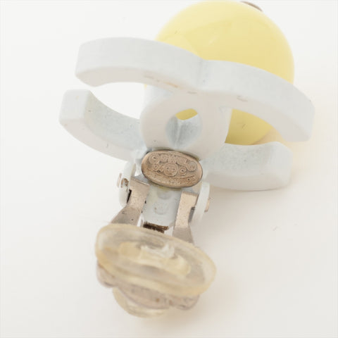 CHANEL 04C 2004 COCO Mark Yellow Drop Earring White x yellow WS16367