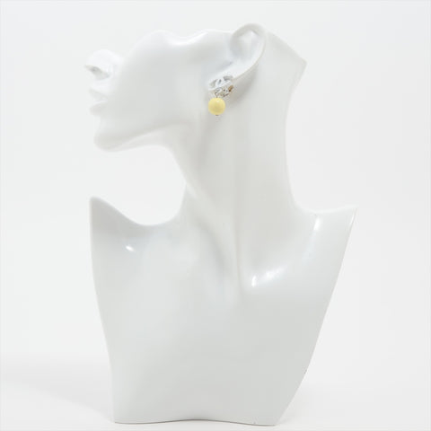 CHANEL 04C 2004 COCO Mark Yellow Drop Earring White x yellow WS16367