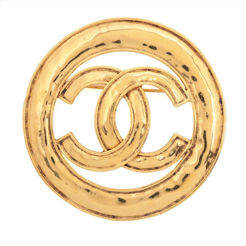 CHANEL 94P 1994 COCO Mark Round Brooch gold WS16370