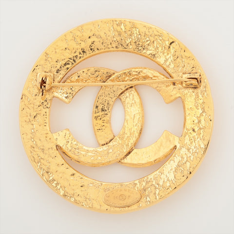 CHANEL 94P 1994 COCO Mark Round Brooch gold WS16370