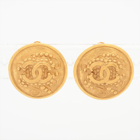 CHANEL 96A 1996 COCO Mark Round Earring gold WS16371