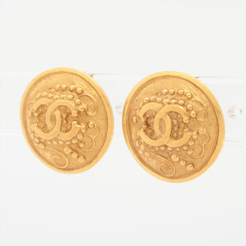 CHANEL 96A 1996 COCO Mark Round Earring gold WS16371