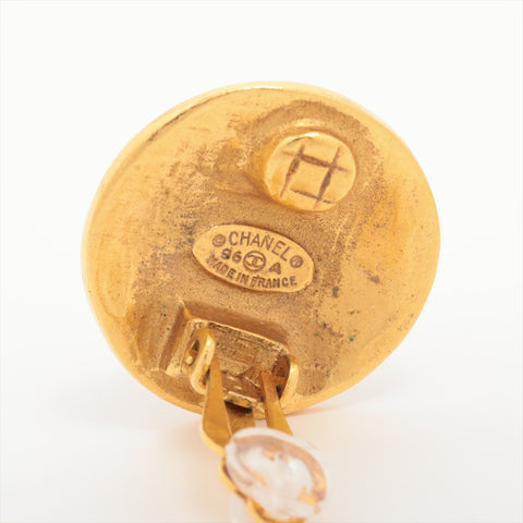 CHANEL 96A 1996 COCO Mark Round Earring gold WS16371