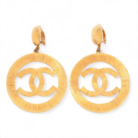 CHANEL 93P 1993 COCO Mark Round Earring gold WS16372