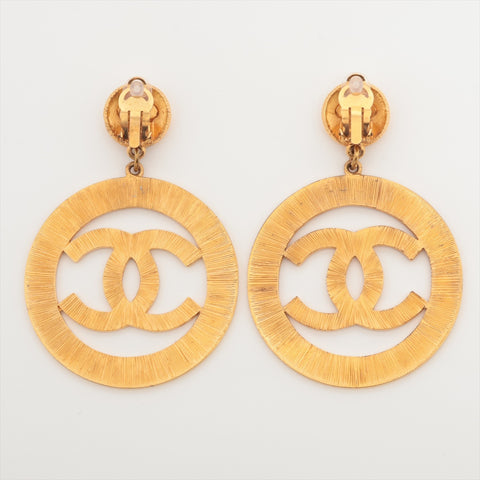 CHANEL 93P 1993 COCO Mark Round Earring gold WS16372