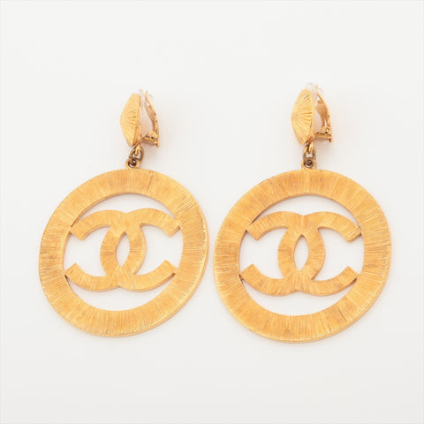 CHANEL 93P 1993 COCO Mark Round Earring gold WS16372