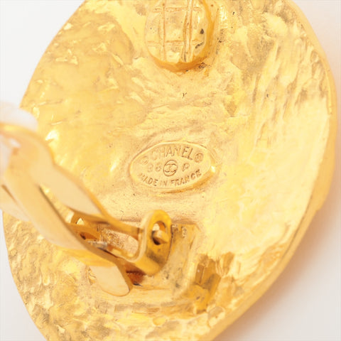 CHANEL 98P 1998 COCO Mark Oval Earring gold WS16373