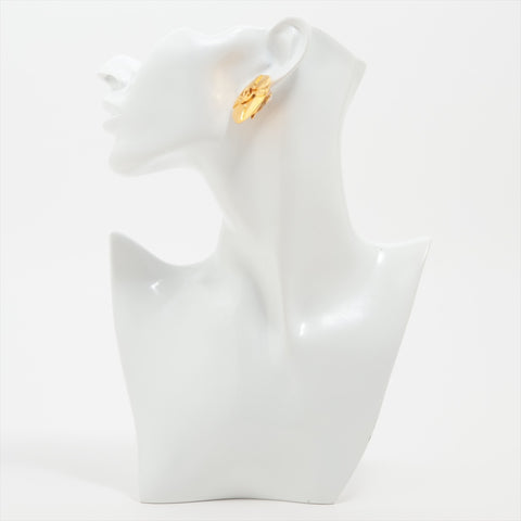 CHANEL 98P 1998 COCO Mark Oval Earring gold WS16373