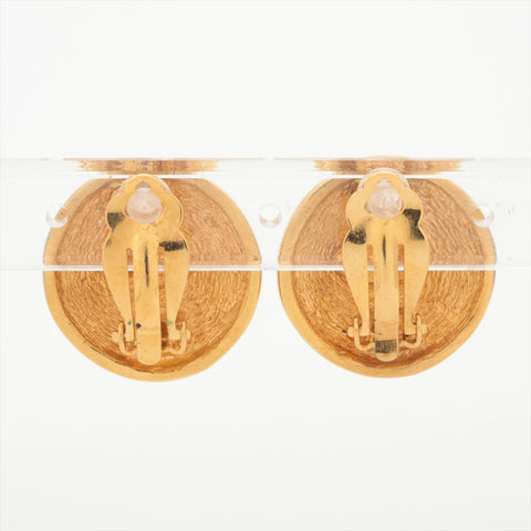 CHANEL 1980-1990s COCO Mark Round Matelasse Earring gold WS16374