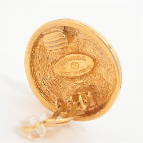 CHANEL 1980-1990s COCO Mark Round Matelasse Earring gold WS16374
