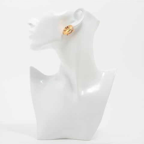 CHANEL 1980-1990s COCO Mark Round Matelasse Earring gold WS16374