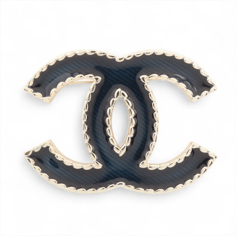 CHANEL I24P 2024 COCO Mark Navy Brooch Navy WS16375