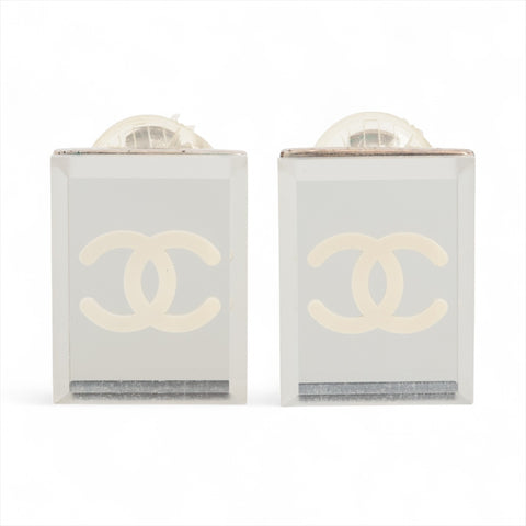 CHANEL 03C 2003 COCO Mark Square Mirror Earring Silver WS16377