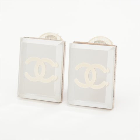 CHANEL 03C 2003 COCO Mark Square Mirror Earring Silver WS16377